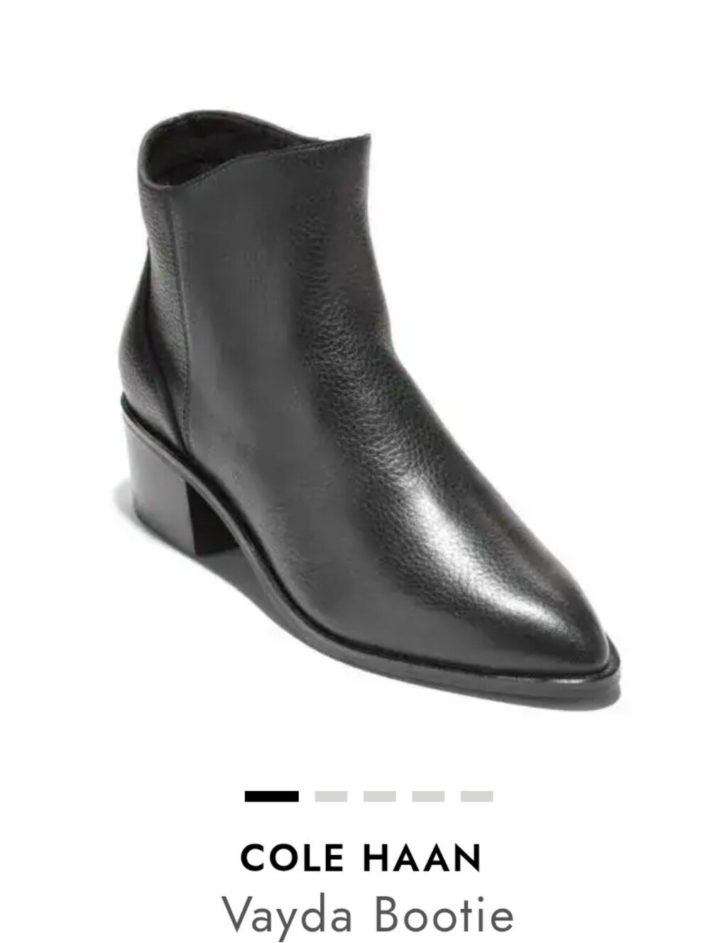 Cole Haan Vayda Black Leather Ankle Bootie